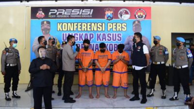 Tiga Tersangka Pengedar Sabu Jaringan Bali, Berhasil Diamankan Polres Sidoarjo