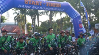 Peringati Hari Santri Nasional, Dandim 0822 Bersama Forkopimda Bondowoso Gowes Sareng Ulama’ Dan Umara’