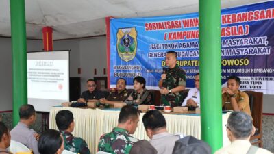 Dandim 0822 Hadir Dibalai Desa Tapen Bondowoso, Berikan Pembinaan dan Wawasan Kebangsaan