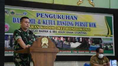 Danramil Jajaran Kodim Bondowoso Dikukuhkan Jadi Duta Bapak Asuh Anak Stunting