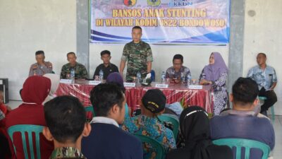 Cek Wilayah TMMD, Dandim 0822 Bondowoso Sambangi Anak Stunting
