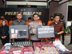 Polres Malang Melakukan Konferensi Pers Terkait 14 Kasus Penyalah Guanaan Narkotika