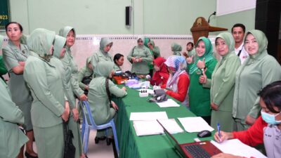 Kodim 0822 Bondowoso Gelar Donor Darah HUT Persit Kartika Chandra Kirana Ke-77