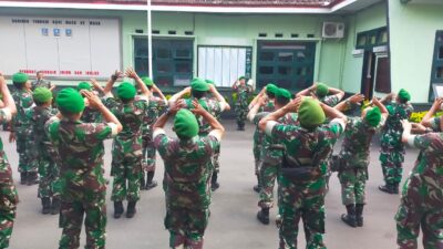 Gelorakan Semangat Pagi, Kodim 0822 Bondowoso Latihkan Yel-Yel
