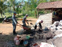 Pembuatan Jalan Plengsengan Skala Prioritas Satgas TMMD 116 Bondowoso