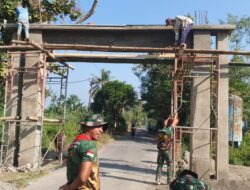 Pembangunan Gapura TMMD ke-116 Kodim 0822 Bondowoso Di Percepat