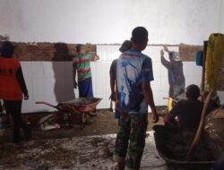 Satgas TMMD 116 Bondowoso Dan Warga Rela Lembur Menyelesaikan Musholla