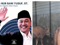 Usai Sholat ID, Cakades Aliyan Bersama Panitia Bagikan Daging Kurban kepada Ribuan Masyarakat