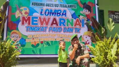 Ratusan Anak PAUD Dan TK Ikuti Lomba Mewarnai Dalam Rangka HUT TNI ke 78