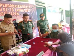 Bentuk Nyata Kepedulian TNI, Koramil 0822/11 Tapen Gelar Pemeriksaan Kesehatan Dan Pengobatan Gratis