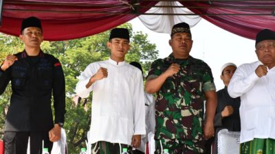 Puluhan Prajurit Kodim 0822 Bondowoso Ikuti Upacara Hari Santri Nasional 2023