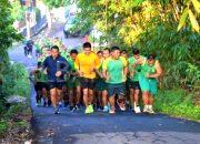 Danbrigif 9/DY/2 Kostrad bersama Prajurit Laksanakan Olahraga Lari Guna Menjaga Kebugaran Tubuh dan Bina Fisik