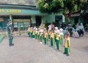 Koramil Laren Sambut Kedatangan TK ABA Desa Centini