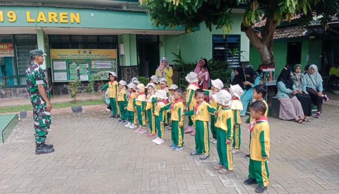 Koramil Laren Sambut Kedatangan TK ABA Desa Centini