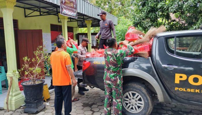 Polres Magetan bersama TNI Salurkan Bantuan dan Dirikan Dapur Umum di Dua Desa Rawan Banjir