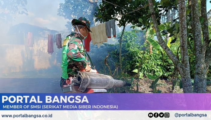 TMMD Ke-120 Kodim 0422/LB Gelar Fogging, Cegah Demam Berdarah