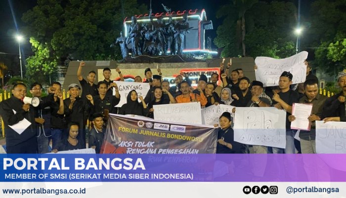 Turun ke Jalan dan Kenakan Pita Hitam, Puluhan Jurnalis Bondowoso Menolak RUU Penyiaran