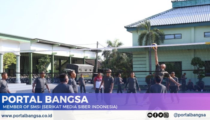 Jumat Sehati, Dandim 0812/Lamongan Ajak Prajurit dan PNS TNI Berolahraga Bersama