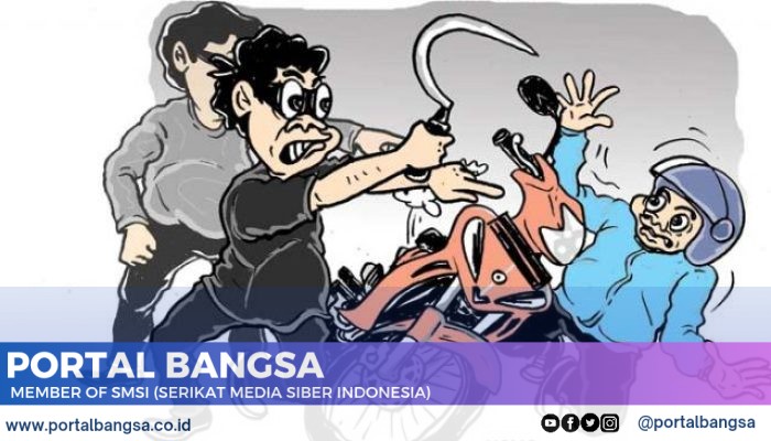 10 Kawanan Begal Bercelurit Gasak Motor Karyawan Basmalah Lumajang