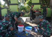 Kodim 0822/Bondowoso Gotong Royong bersama warga Sambut HUT RI ke-78