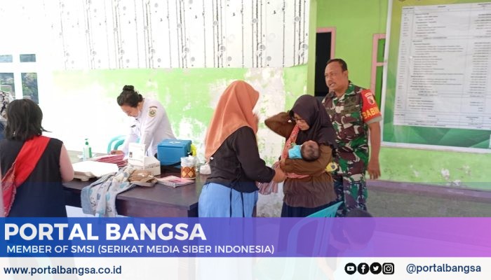 Wujud Kepedulian Babinsa Koramil 13 Sukosari Dalam Giat Pendampingan Imunisasi