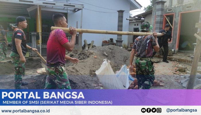 Minimalisir Barang Bekas, Satgas TMMD Manfaatkan Karung