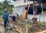 Satgas TMMD Kodim 0422/Lampung Barat Bangun Pos Kamling, Wujudkan TNI Kenyamanan Warga