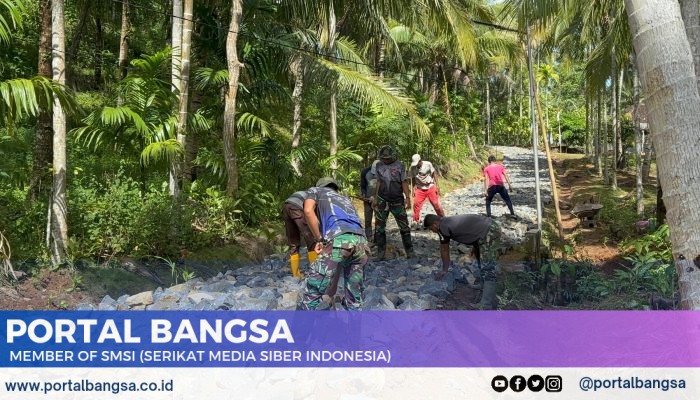 Dukung Mobilitas dan Ekonomi Warga, Kodim 0422/Lampung Barat Capai 50 Persen Pengerasan Jalan