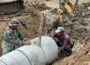 Pemasangan Gorong-Gorong di TMMD ke-124 Kodim 0422/Lampung Barat Tingkatkan Aksesibilitas Warga