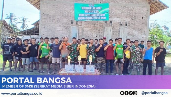 Gelar Lomba Volly Sebagai Wujud Kebersamaan Kodim 0422/LB di TMMD ke 124