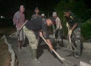 Malam Terakhir Pelaksanaan TMMD ke-124, Kodim 0422/Lampung Barat Laksanakan Lembur Selesaikan Target