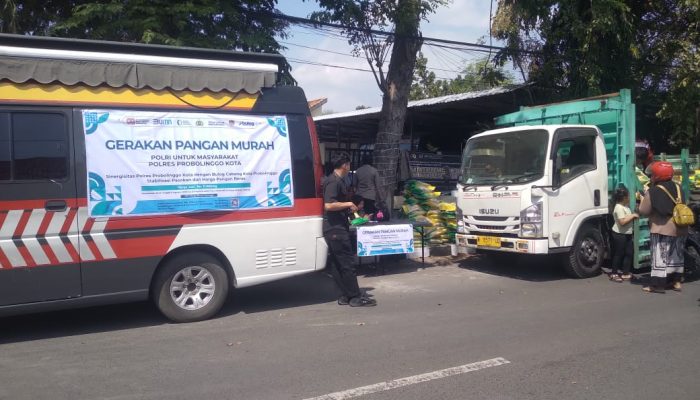 Gerakan Pangan Murah, Polres Probolinggo Kota Dukung Program Stabilisasi Harga Pangan.
