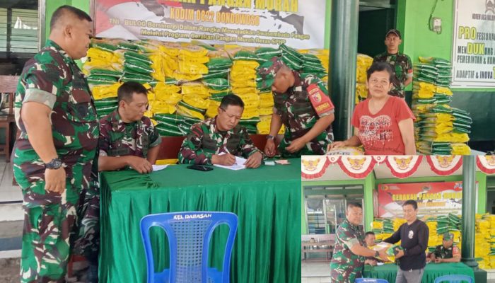 Wujudkan Swasembada Pangan, Kodim 0822 Bondowoso Gelar GPM Bersama Koramil 01/Kota