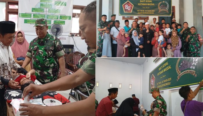 Warnai HUT TNI ke-80 di Bondowoso, 75 Anak Ikut Serta Khitan Massal