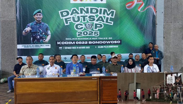Dandim 0822 Futsal Cup I Resmi Dibuka, Gairahkan Sportivitas dan Cari Bibit Unggul Bondowoso
