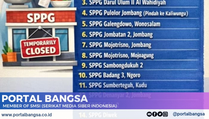 Sejumlah SPPG di Jombang Ditutup Sementara untuk Evaluasi dan Pembenahan