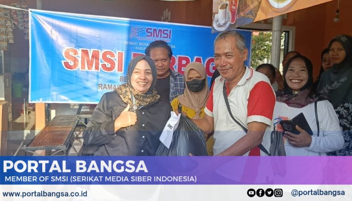 Berbagi di Bulan Ramadhan, SMSI Ngawi Beri Bantuan untuk Pedagang Bugar Food