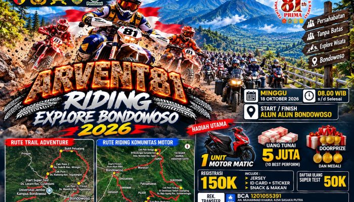 Kodim 0822 Bondowoso Gaungkan Persaudaraan dan Sportivitas Lewat Adventure Riding 2026